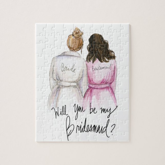 Bridesmaid? Puzzle Dk Bl Bun Bride Br Waves Bm (Vertical)