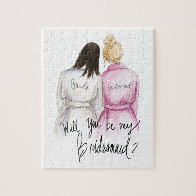 Bridesmaid? Puzzle Dk Br Bride Bl Bun Maid (Vertical)