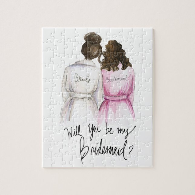 Bridesmaid? Puzzle Dk Br Bun Bride Br Curls Bm (Vertical)