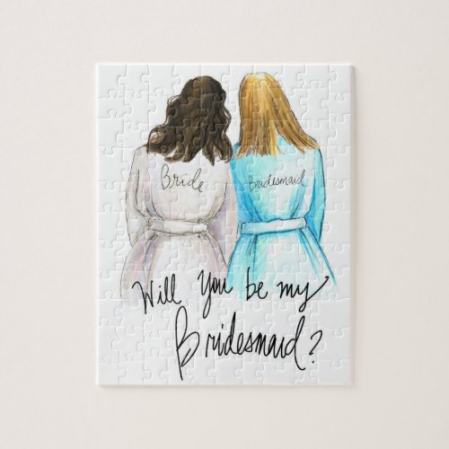 Bridesmaid Puzzle Dk Br Waves Bride Dk Bl Maid