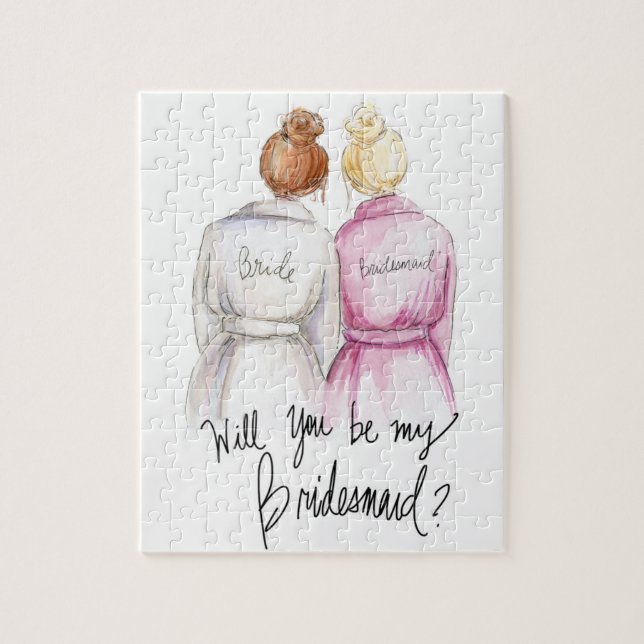 Bridesmaid? Puzzle Red Bun Bride Bl Bun Maid (Vertical)
