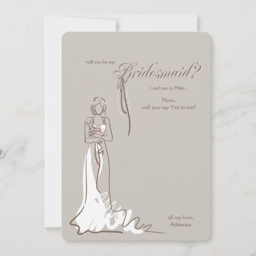 Bridesmaid Question Card