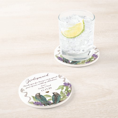 Bridesmaid Reception Vintage Bird Coasters