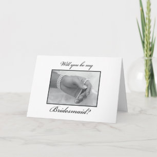 Bridesmaid Request Black, White Invitation