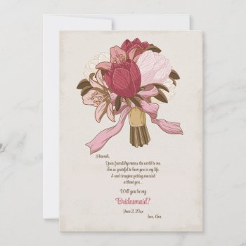 Bridesmaid Request Card by PixiePrints at Zazzle