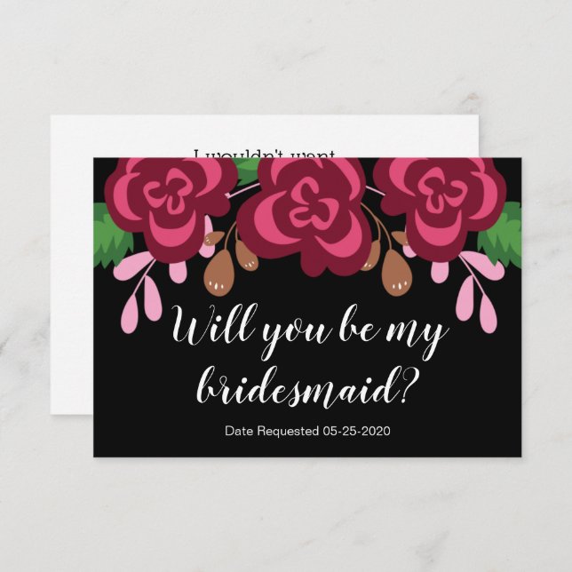 Bridesmaid Request Will You Be Modern Invitation (Front/Back)