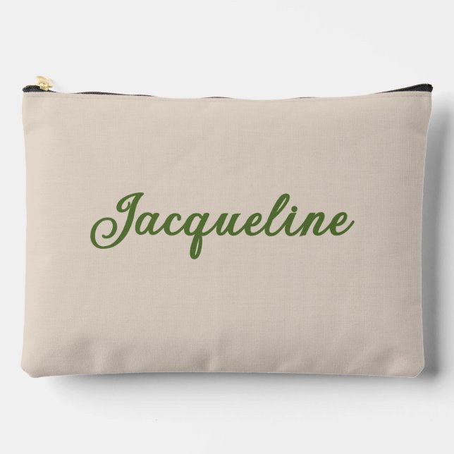 Bridesmaid Retro Green + Beige Diamond Checker Accessory Pouch (Front)