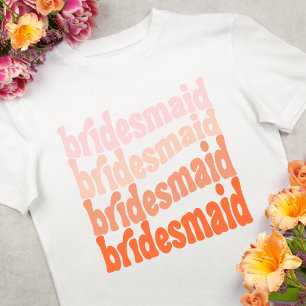 Bridesmaid retro orange boho  T-Shirt