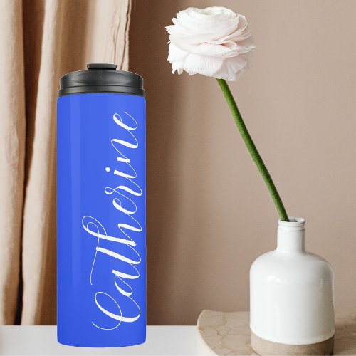 Bridesmaid Royal Blue Stylized Name Thermal Tumbler