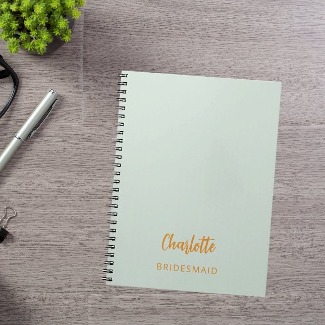 Bridesmaid sage green notebook (Creator Uploaded)