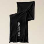 Bridesmaid scarf with two gold wedding rings<br><div class="desc">Bridesmaid scarf with two gold wedding rings | Bachelorette party. Cute winter holiday gift idea for bride and groom,  married couple and honeymooners. In black and other colors. Funny wedding gift idea. Marriage fun. Creat one for bride and groom too.</div>
