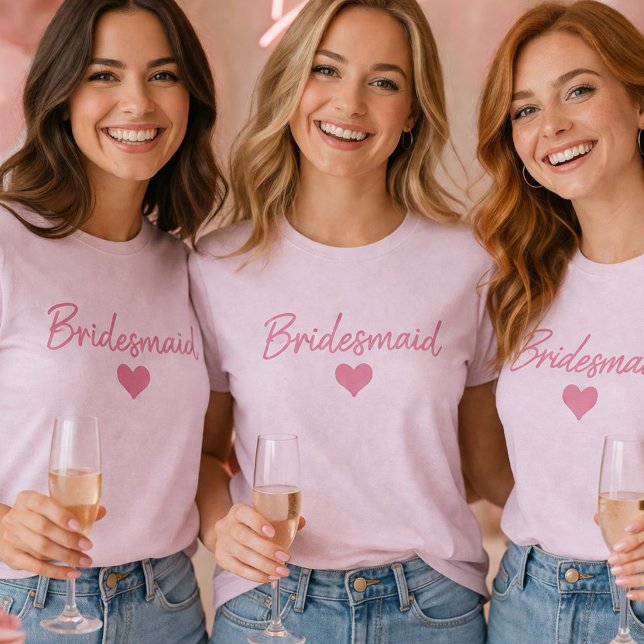 Bridesmaid Script Heart Tee for the Bride-to-Be (Creator Uploaded)