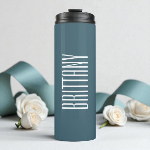 Bridesmaid Simple Green Personalized Name Minimal Thermal Tumbler