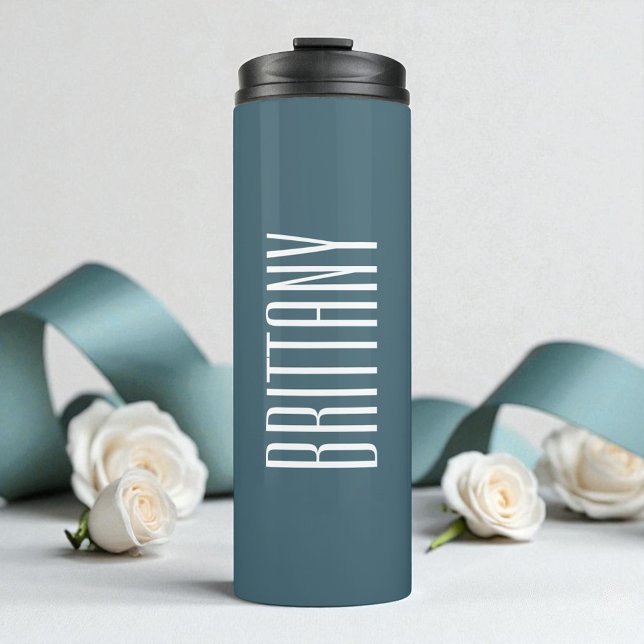 Bridesmaid Simple Green Personalized Name Minimal Thermal Tumbler (Bridesmaid Simple Green Personalized Name Minimal Thermal Tumbler)