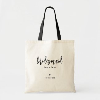 Bridesmaid | Simple Stylish Modern Script Tote Bag