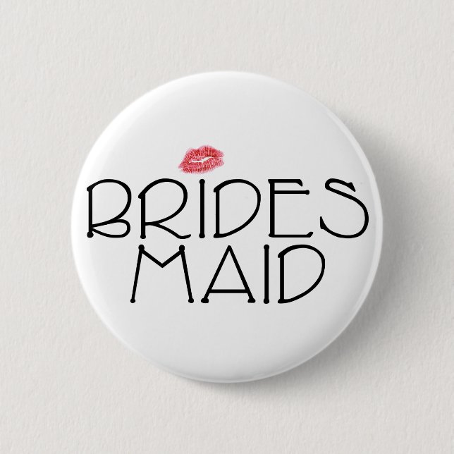 Bridesmaid Smooch Pinback Button (Front)