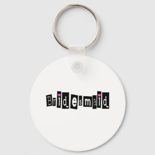 Bridesmaid (Sq Blk) Keychain
