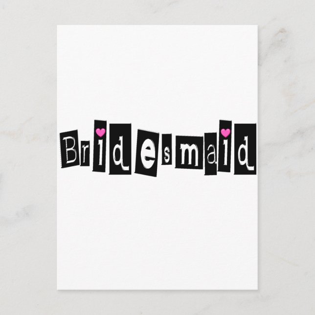 Bridesmaid (Sq Blk) Postcard (Front)