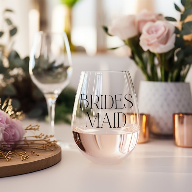 Bridesmaid Stemless Wine Glass (Creator Uploaded)