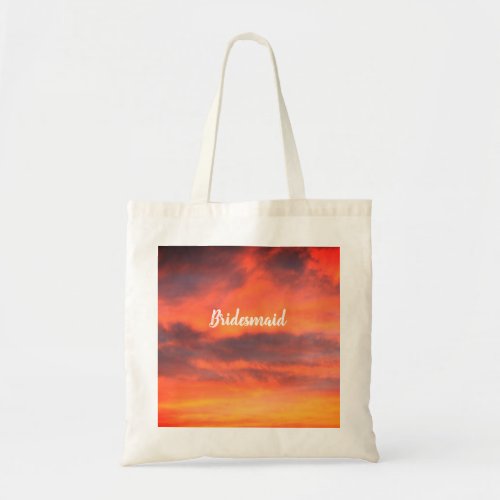 Bridesmaid Sunset Sky Abstract Gift Favor Orange Tote Bag