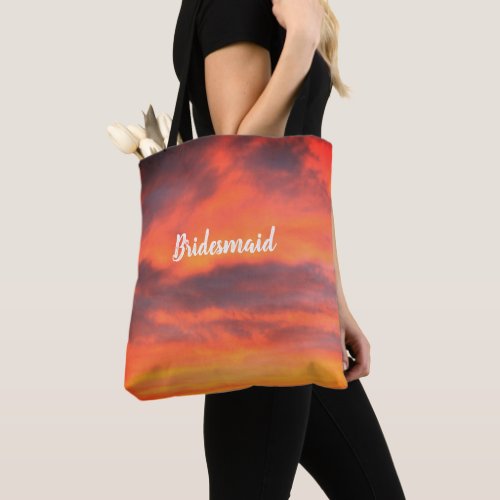 Bridesmaid Sunset Sky Orange Abstract Gift Favor Tote Bag