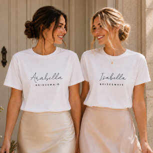 Bridesmaid T-Shirts Custom Name Wedding Tee