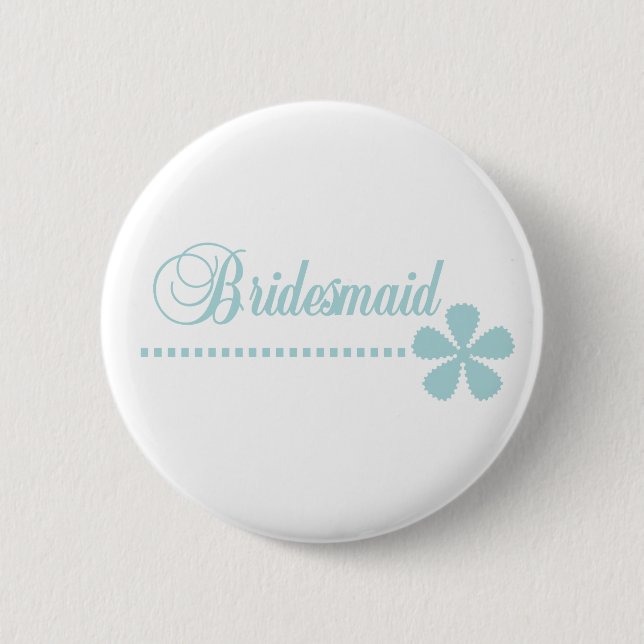 Bridesmaid Teal Elegance Pinback Button (Front)
