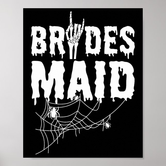 Bridesmaid Team Bride Maid Of Horror Halloween Che Poster (Front)