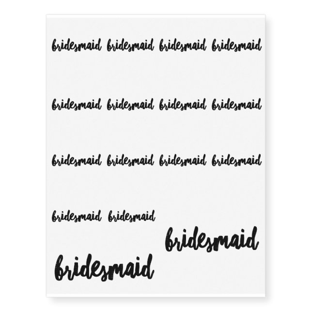 Bridesmaid Temporary Tattoos (Front)