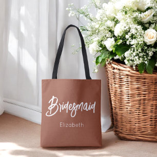 Bridesmaid Terracotta Wedding Brown Tote Bag