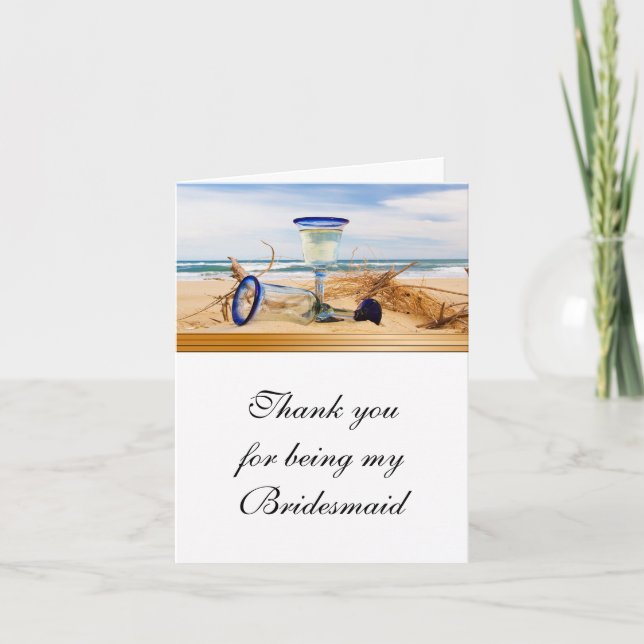 Bridesmaid Thank You Card Beach Wedding (Front)