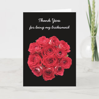 Bridesmaid Thank You Card -- Bridal Roses