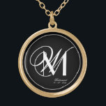 Bridesmaid Thank You Gift Monogram Initials Chic Gold Plated Necklace<br><div class="desc">Bridesmaid Thank You Gift Monogram Initials Chic Black Gold Plated Necklace. Click personalize this template to customize it quickly and easily. 30 Day Money Back Guarantee. Ships Worldwide fast. 

Thank You Bridesmaid classy monogrammed favor Gold Plated Necklace. Created by artist RjFxx *All rights reserved. #ThankYouBridesmaidGift #MonogramedBridesmaidGift #Wedding #ZazzleMade</div>