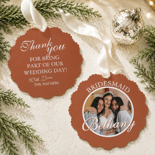Bridesmaid Thank You Keepsake Wedding Ornament Card