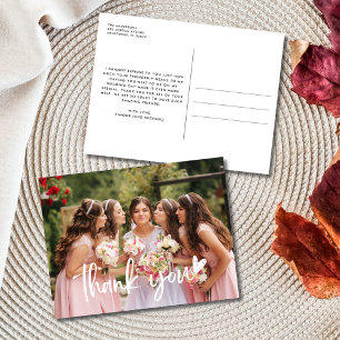 Bridesmaid Thank You Photo Wedding  Postcard