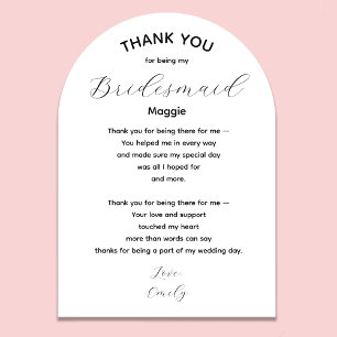 Bridesmaid Thank You Poem from Bride Acrylic Invitations