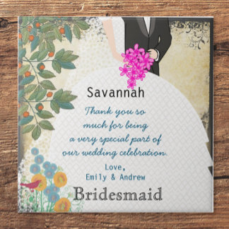 Bridesmaid Thank You Tile Gown with Tree Swirls