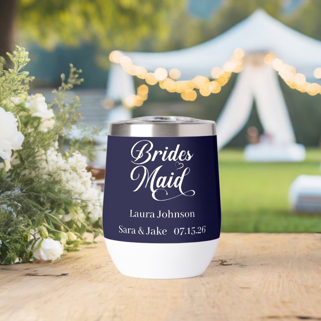 Bridesmaid Thermal Wine Tumbler (Wedding (Rotated))
