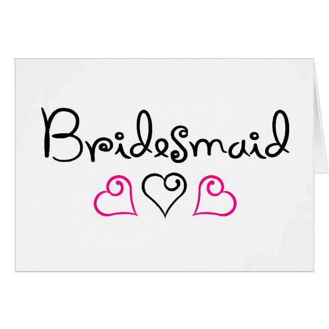 Bridesmaid Three Hearts Cards (Front Horizontal)