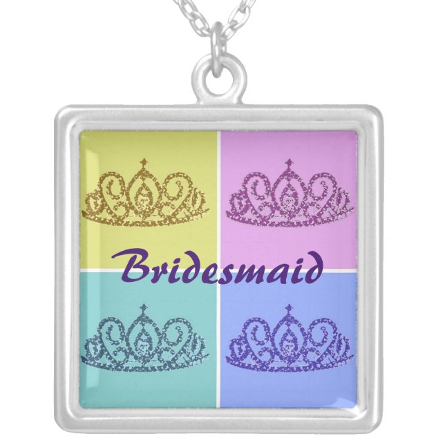 Bridesmaid/Tiara Silver Plated Necklace (Front)