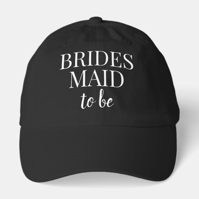 Bridesmaid To Be Black & White Hat (Front)