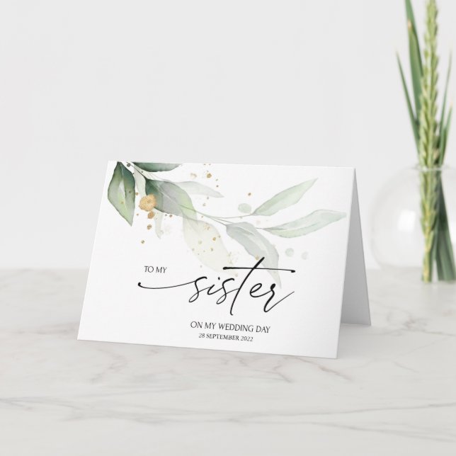 Bridesmaid To Sister Wedding Day Gift from Bride Card (Front)