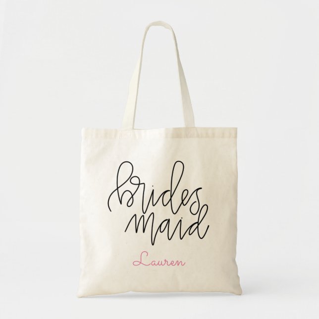 Bridesmaid Tote Bag - Customizable Design (Front)