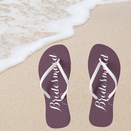 Bridesmaid Trendy Eggplant Color Flip Flops