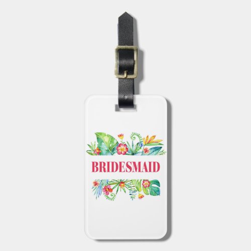 Bridesmaid Tropical Beach Destination Wedding Luggage Tag