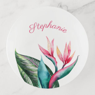 Bridesmaid Tropical Floral Paradise Trinket Tray