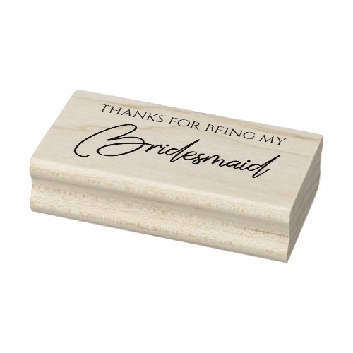 Bridesmaid Typography for Thanks Rubber Stamp