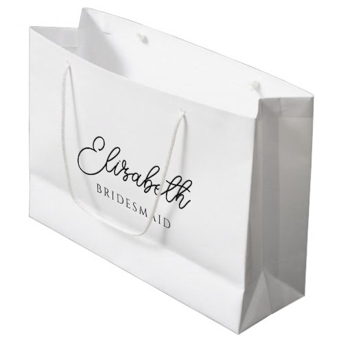 Bridesmaid Typography Name Template Custom Large Gift Bag