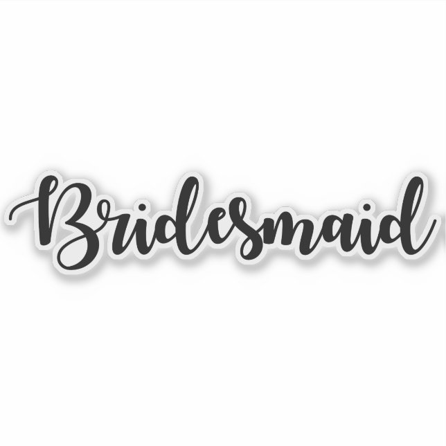 Bridesmaid Vinyl Wedding Decal Cut Out Sticker (Front)