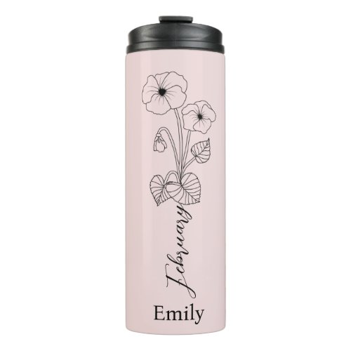 Bridesmaid Violet Birth Month Flower February  Thermal Tumbler